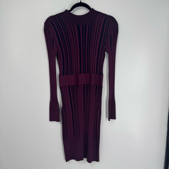 Herve Leger Paris Purple Striped Sheath long sleeve dress - Picture 4 of 11